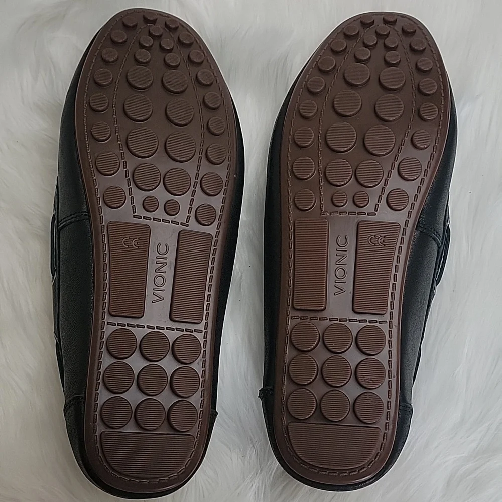 VIONIC NeW Virginia Black Leather Ortho Slip On Driving‎ Moccasin Loafer 10 WIDE